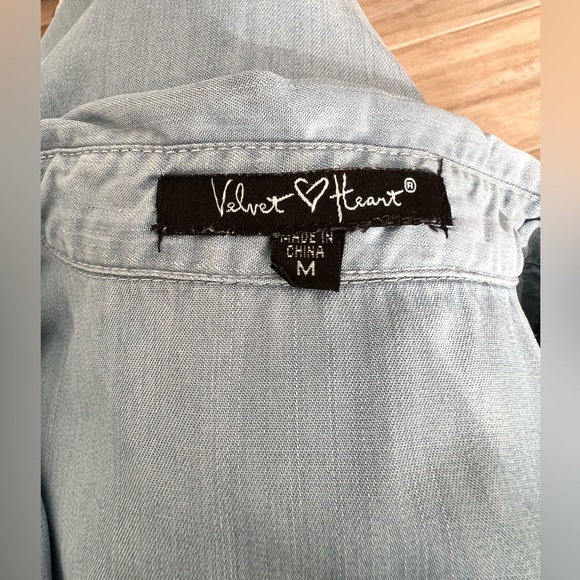 Chambray Button Down Blouse by Velvet & Heart - Picture 7 of 11